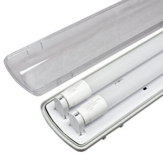ESTANCO PARA DOBLE TUBO LED TRANSPARENTE 120CM