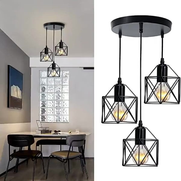 Lámpara Colgante Industrial de 3 luces, Ajustable - Imagen 7